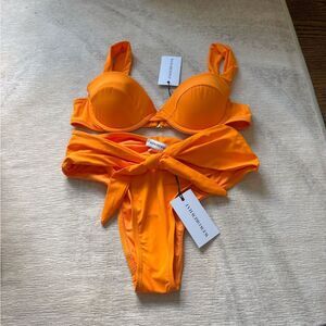WeWoreWhat claudia riviera bikini set carrot orange new with tags